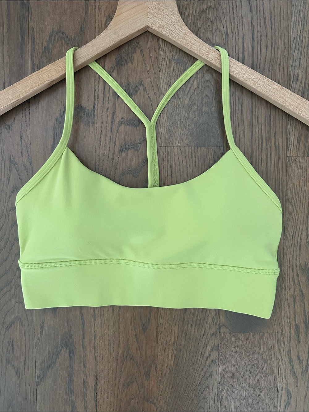 Lululemon Flow Y Nulu Longline Light Support Sports Bra in Neon Yellow Size 8